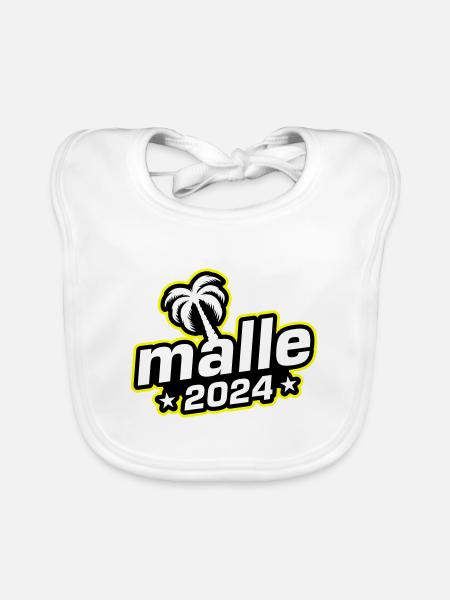 Malle 2024 Palmier de Majorque - Bavoir bio Bébé - blanc - Devant