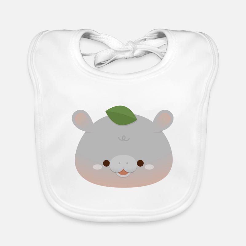 Hippopotame pygmée Soutien émotionnel Feuille Bavoir bio Bébé