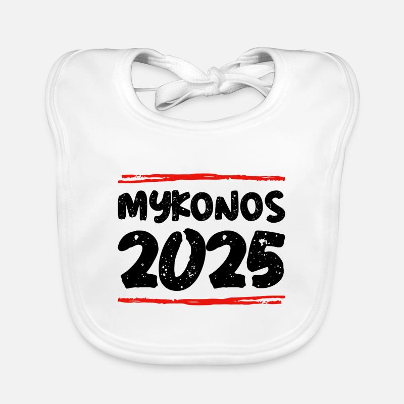 Mykonos 2025 Spruch Baby Bio-Lätzchen