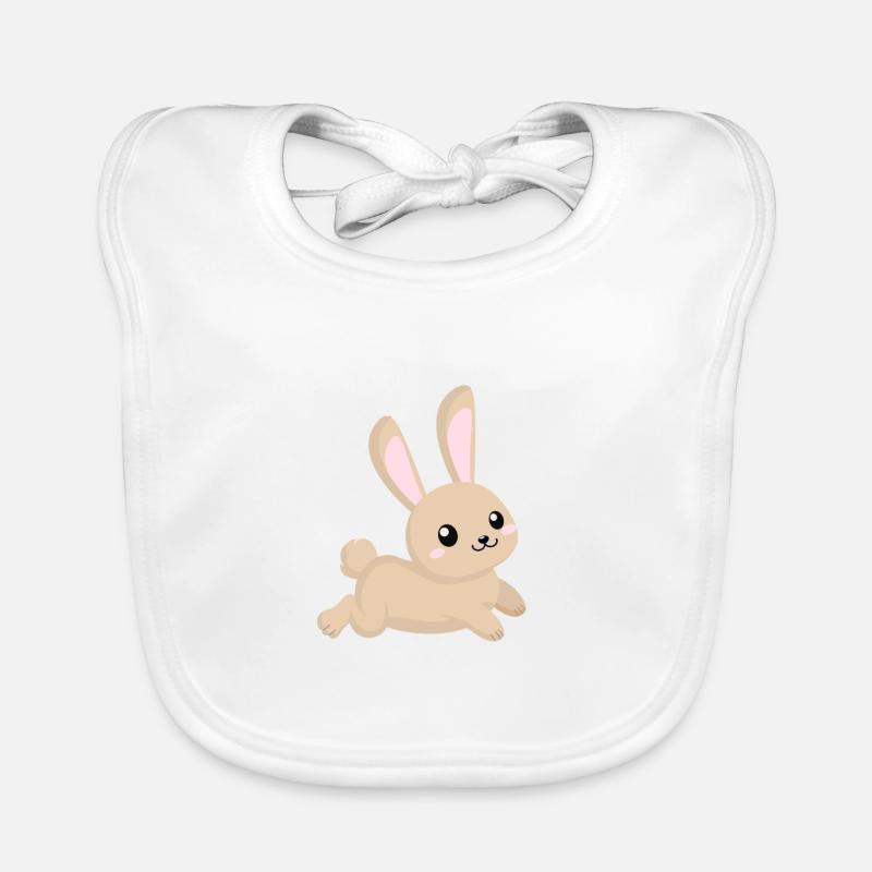 Lapin de dessin animé mignon en cours d'exécution Bavoir bio Bébé
