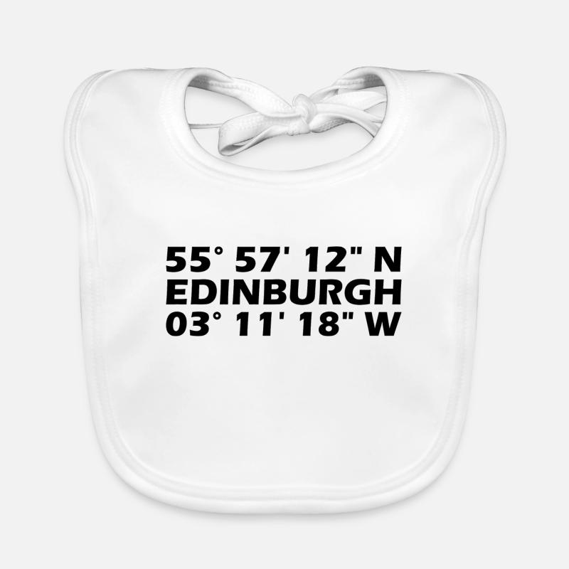 Edinburgh Coordinates - Organic Baby Bibs - white