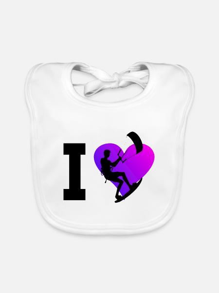 Kitesurfing Kite Kiten Kitesurfer Kitesurf - Organic Baby Bibs - white - Front