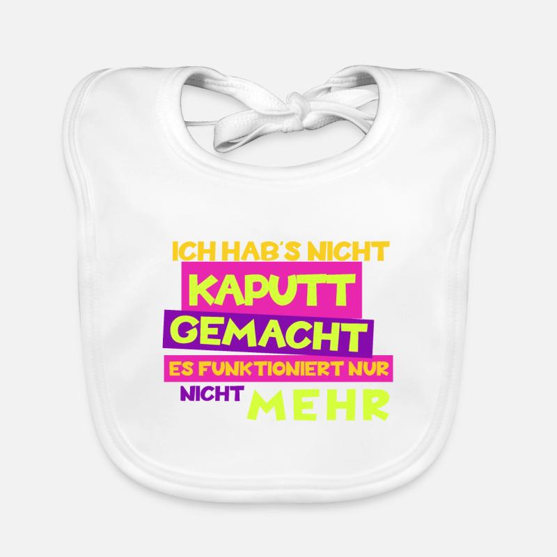 Funny "I didn't break it" theme Organic Baby Bibs