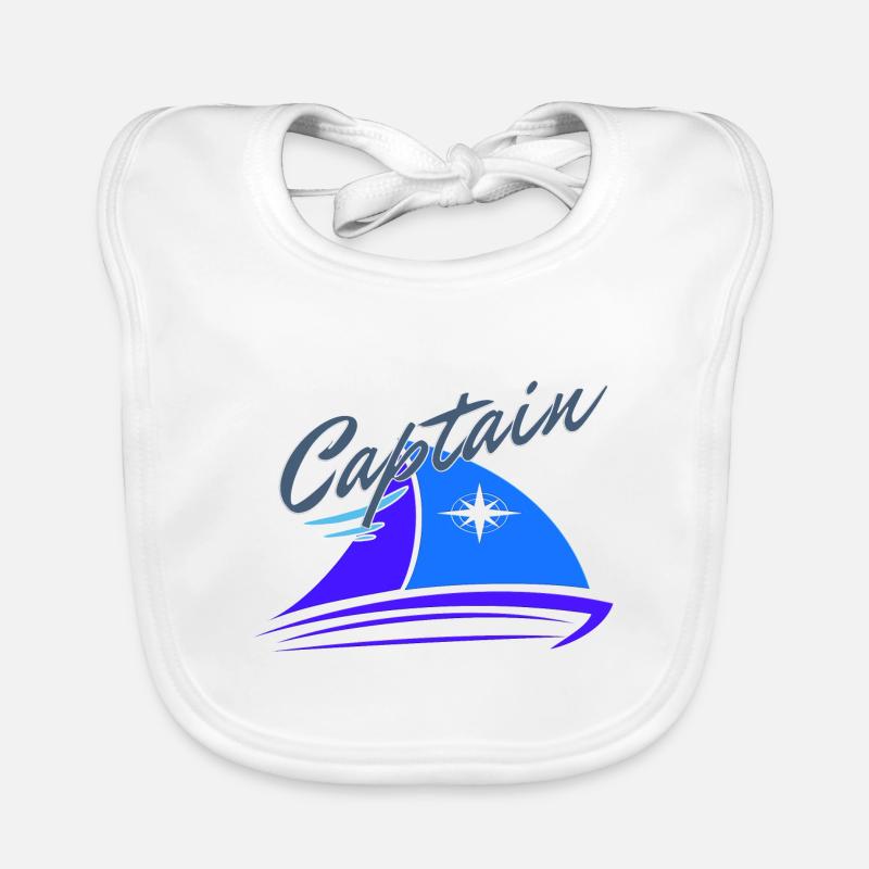 Captain sailor skipper sailingboat sailing gift Organic Baby Bibs