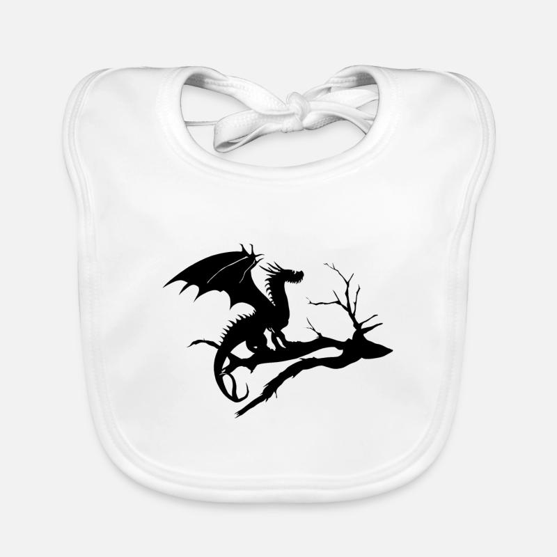 drache design silhouette toter baum Baby Bio-Lätzchen