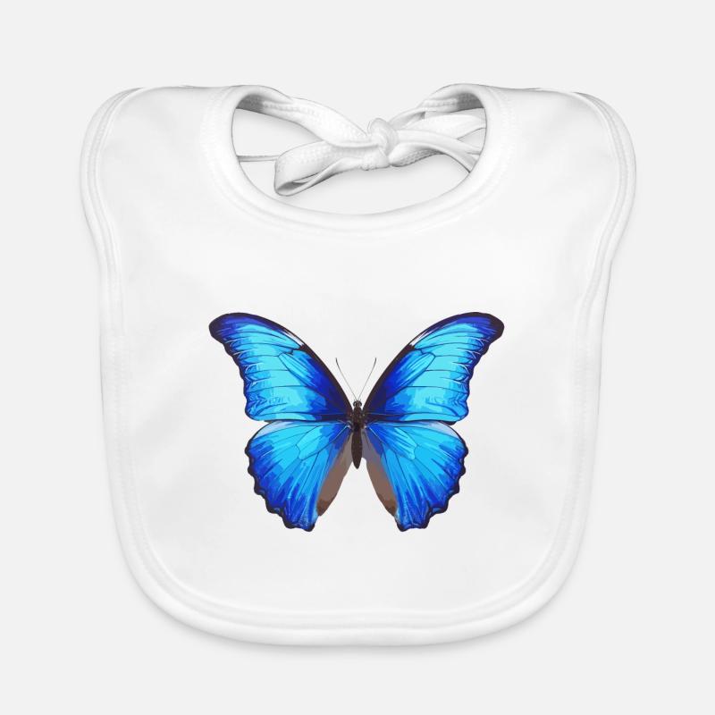 Morpho Papillon Bleu Bavoir bio Bébé