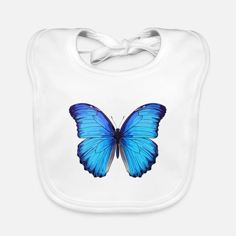 Morpho Papillon Bleu Bavoir bio Bébé