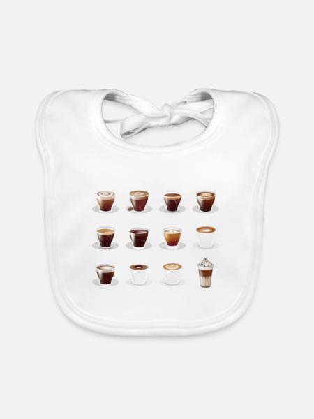 Die leckere Welt des Kaffee - Kaffee - Baby Bio-Lätzchen - Weiß - Vorne