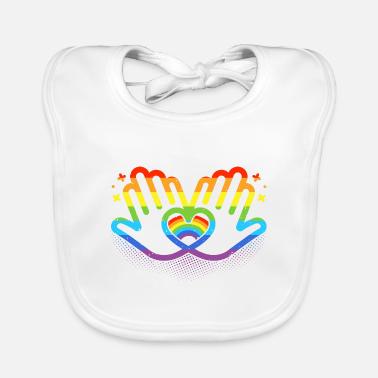 CSD LGBT Hands Shape Rainbow Heart Pride Bavoir bio Bébé