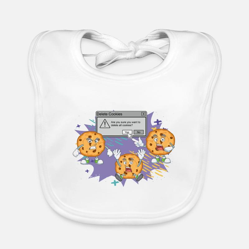 Delete Cookies Geek tech humor Computer Scientist Organic Baby Bibs
