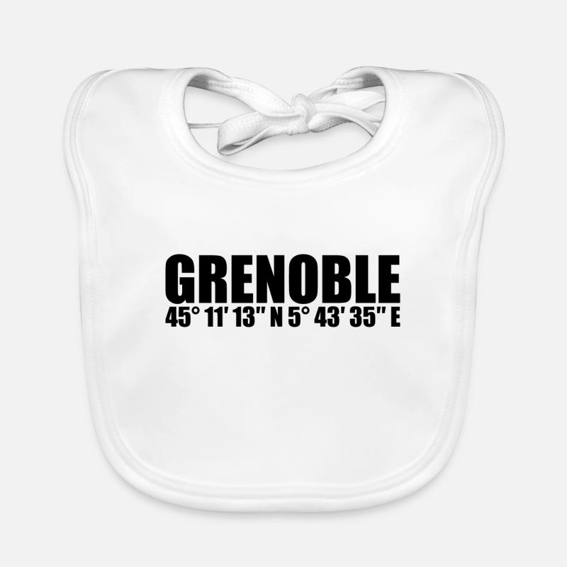 Coordonnées de Grenoble - Bavoir bio Bébé - blanc