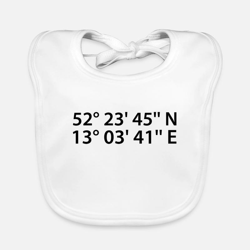 Potsdam Coordinates Organic Baby Bibs