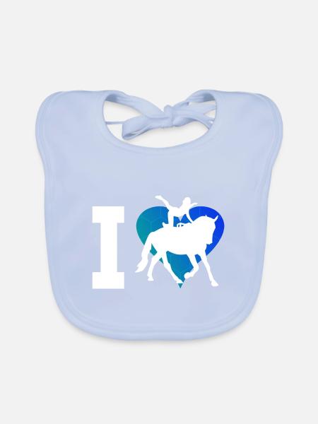 Voltigieren Kunstturnen auf dem Pferd - Baby Bio-Lätzchen - sky Blue - Vorne