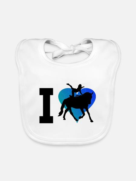 Athletic Discipline Balance Exercises Horse Performance - Organic Baby Bibs - white - Front