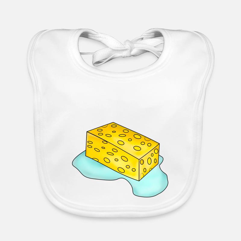 Éponge avec de l’eau - Bavoir bio Bébé - blanc