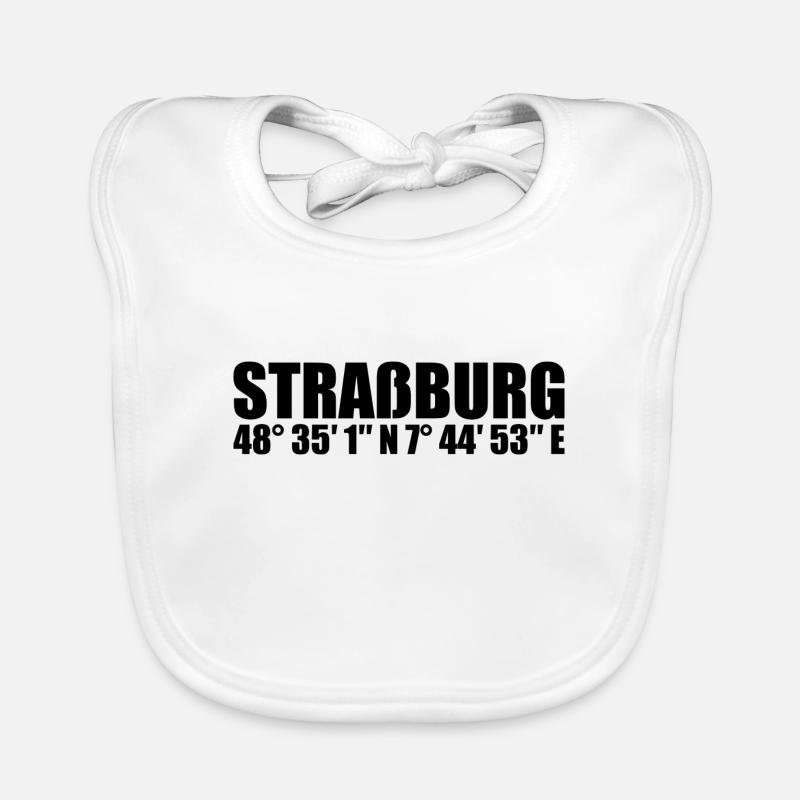 Strasbourg coordinates Organic Baby Bibs