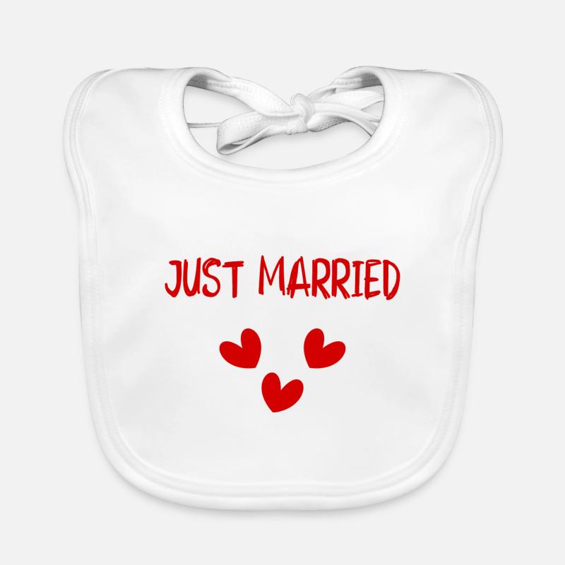 JUST MARRIED. VIVE LES MARIES. EVJF Bavoir bio Bébé