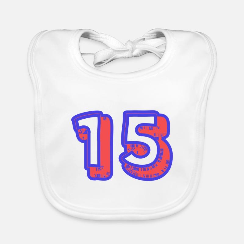 15. 15 ANS. 15e ANNIVERSAIRE. ANNIVERSAIRE 15 ANS. - Bavoir bio Bébé - blanc