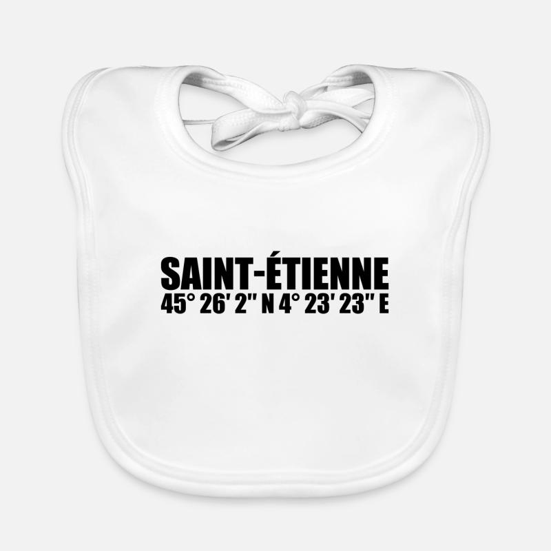 Saint-Étienne Coordinates Organic Baby Bibs