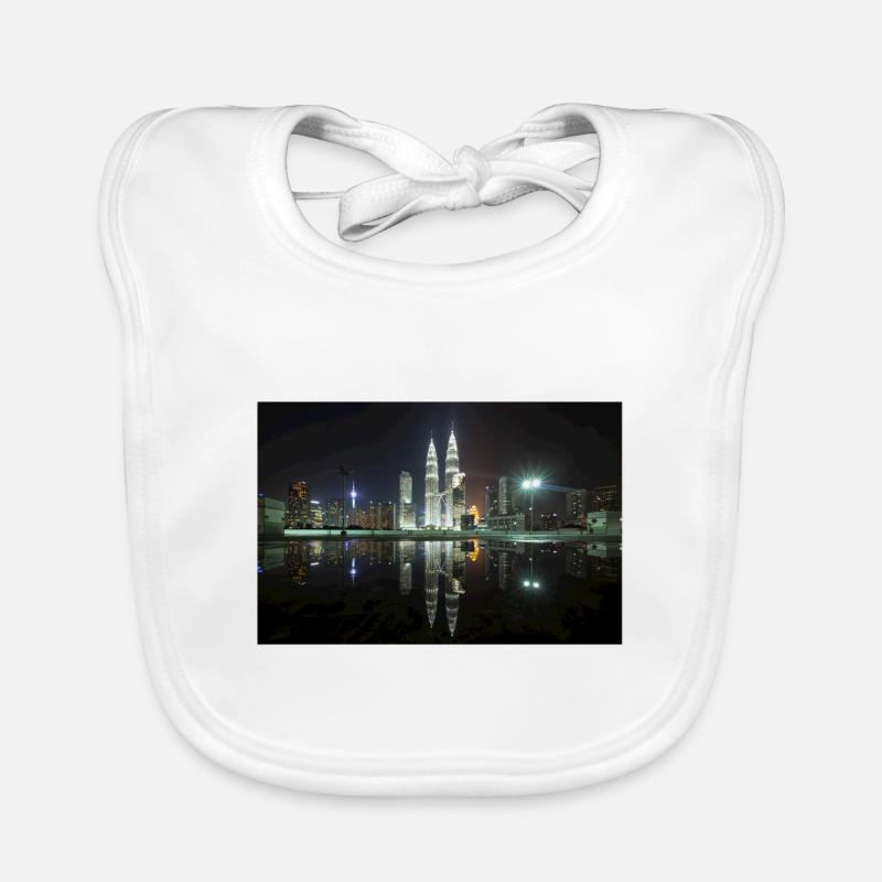 Petronas Towers Reflection Organic Baby Bibs