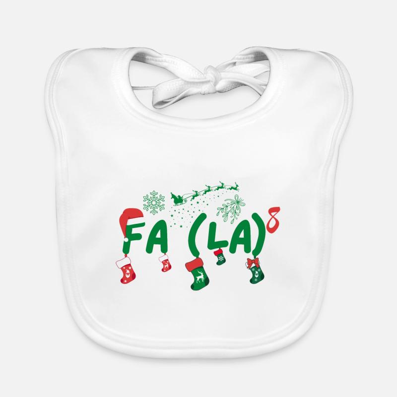 Christmas Santa Fa La 8 Funny Math Teacher Organic Baby Bibs