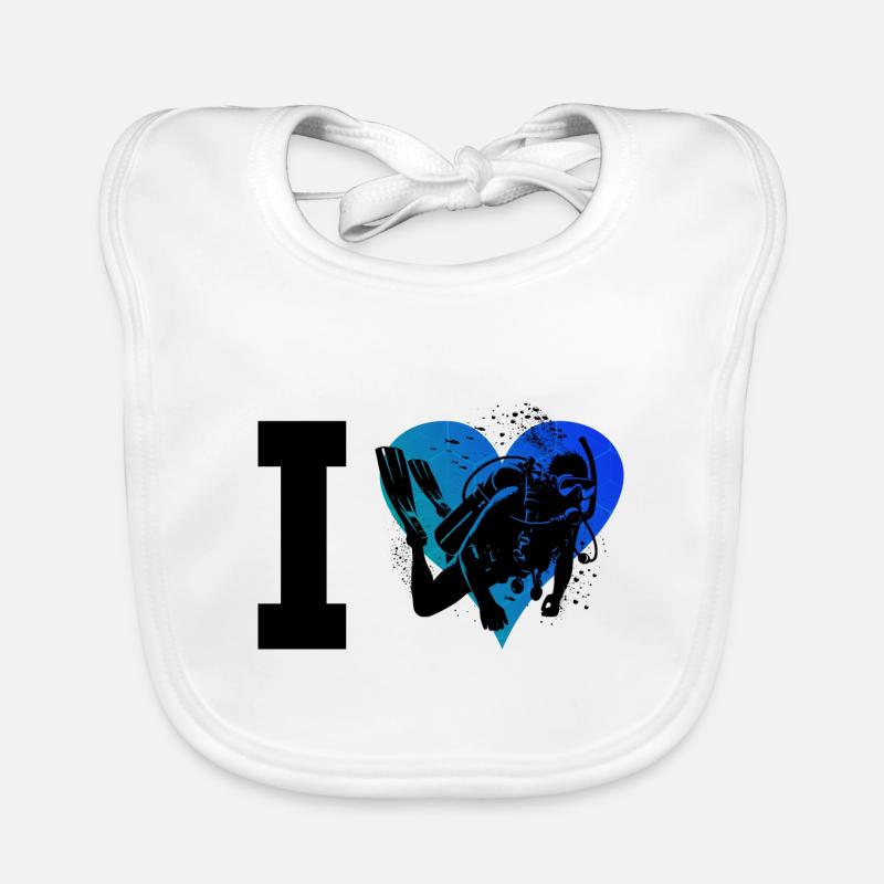 Scuba Diver Diver Diving Scuba Diver Organic Baby Bibs