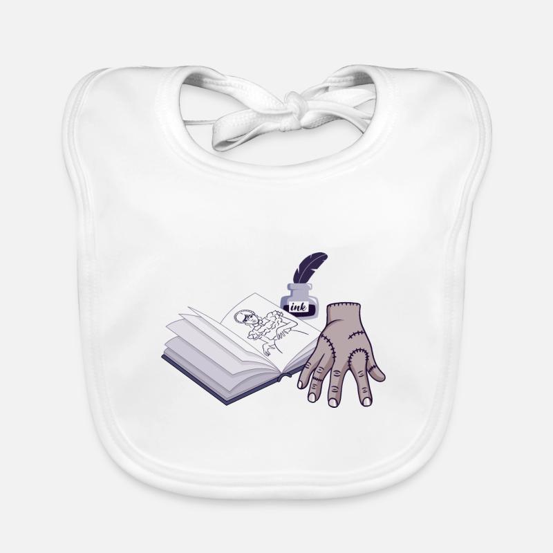 Zombie hand with open book Organic Baby Bibs