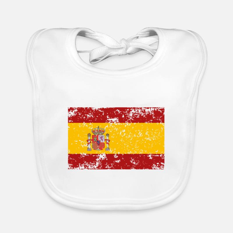 Drapeau de l’Espagne, effet usé Bavoir bio Bébé