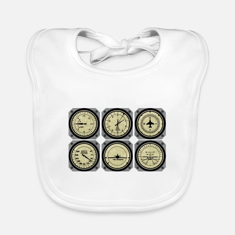 Airplane Pilot Flying Steering Cockpit I Gift Organic Baby Bibs