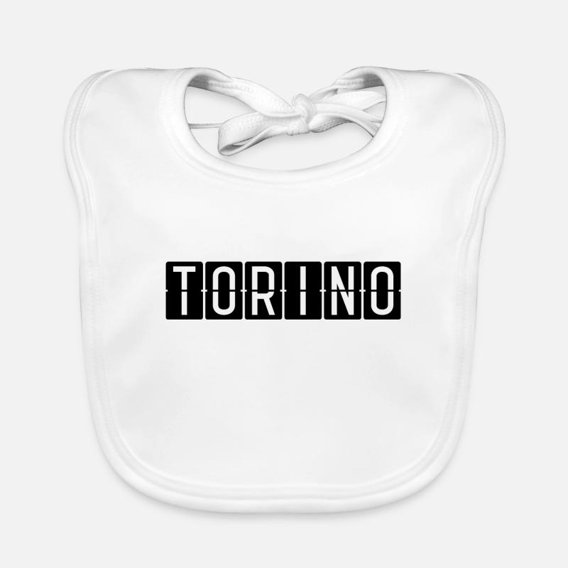 Torino Flughafentafel - Baby Bio-Lätzchen - Weiß