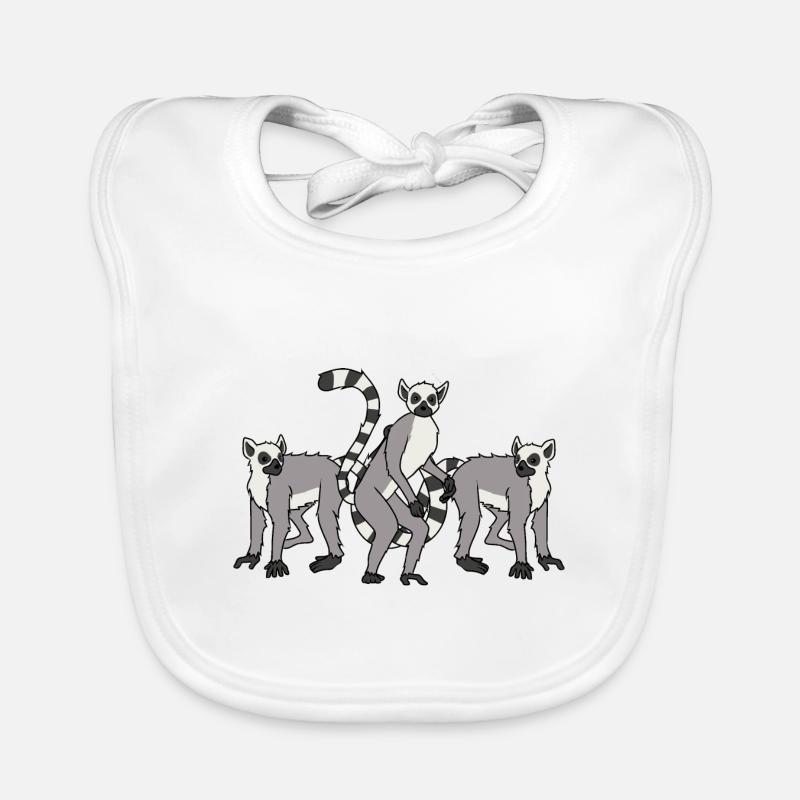 Lemurs - Baby Bio-Lätzchen - Weiß