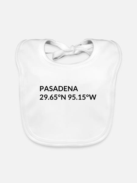 Coordonnées Pasadena, Texas, États-Unis - Bavoir bio Bébé - blanc - Devant
