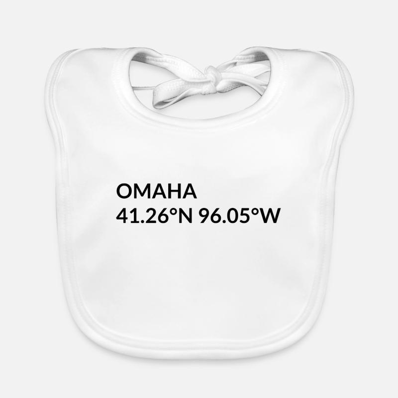 Omaha, Nebraska, USA Coordinates Organic Baby Bibs
