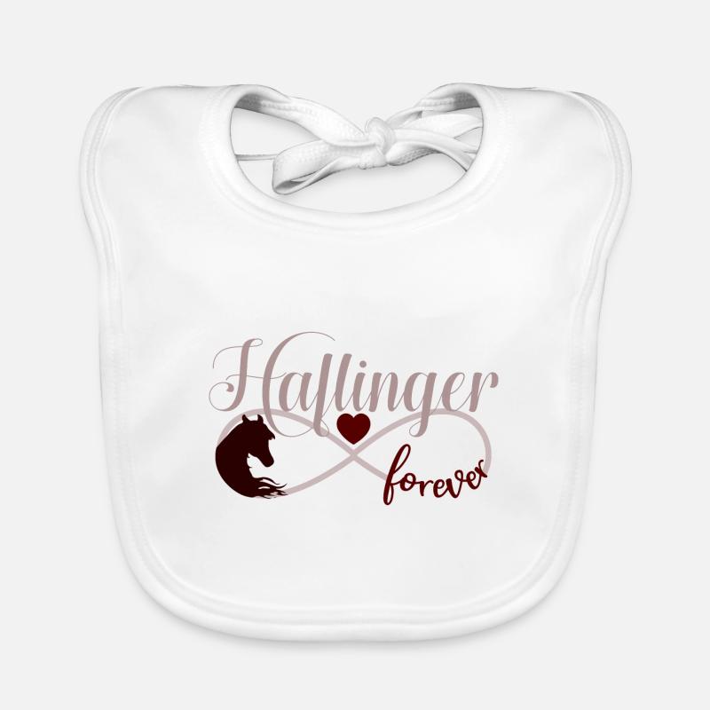 Cheval Haflinger tête de cheval Infinity - Bavoir bio Bébé - blanc