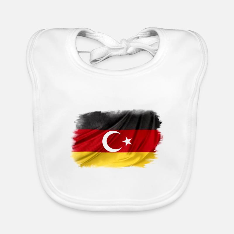 German Turkish flag more than friendship Organic Baby Bibs