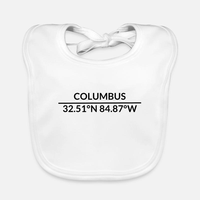 Columbus, Georgia, USA Coordinates Organic Baby Bibs