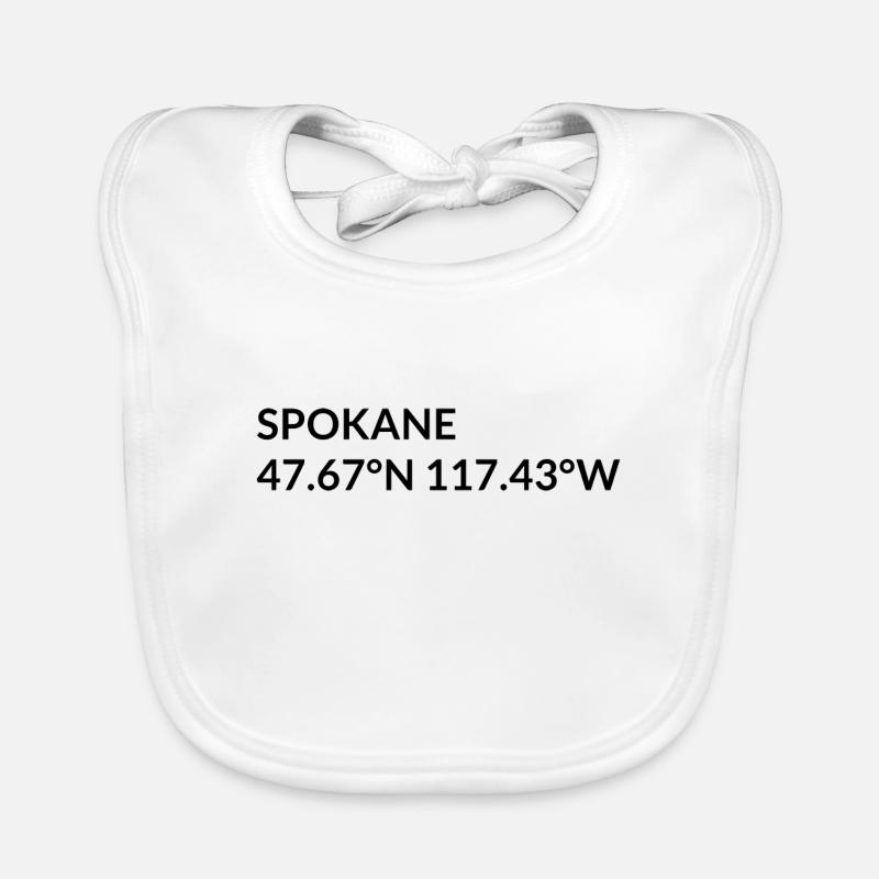 Coordonnées de Spokane, Washington, États-Unis Bavoir bio Bébé