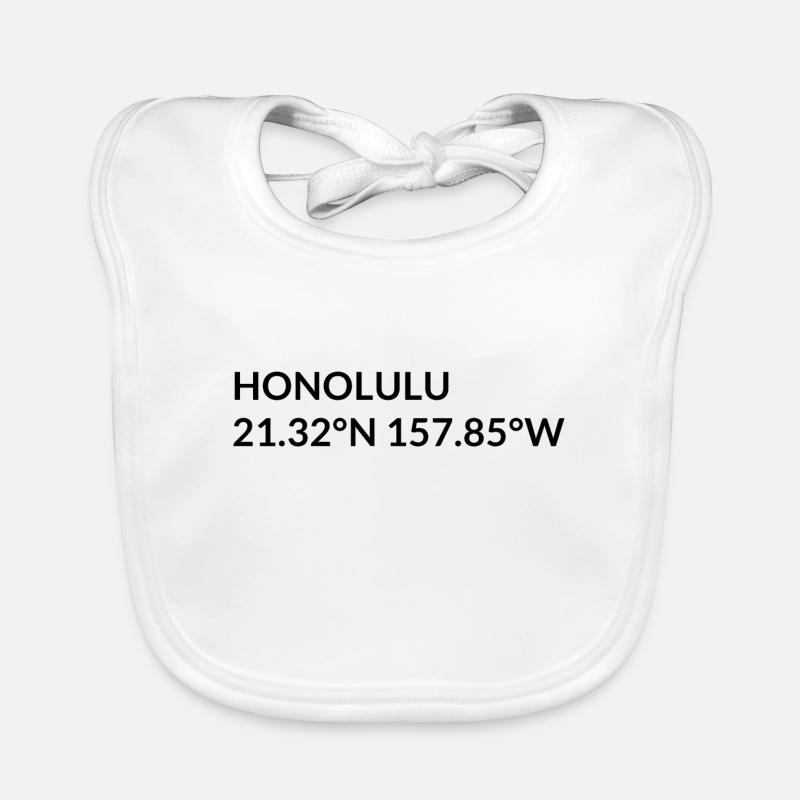 Honolulu, Hawaii, USA Coordinates Organic Baby Bibs