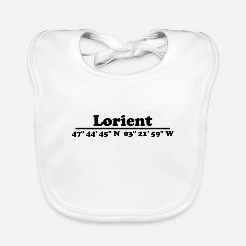 Coordonnées de Lorient - Bavoir bio Bébé - blanc