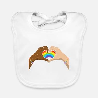 CSD LGBT Hands Shape Rainbow Heart Pride Bavoir bio Bébé