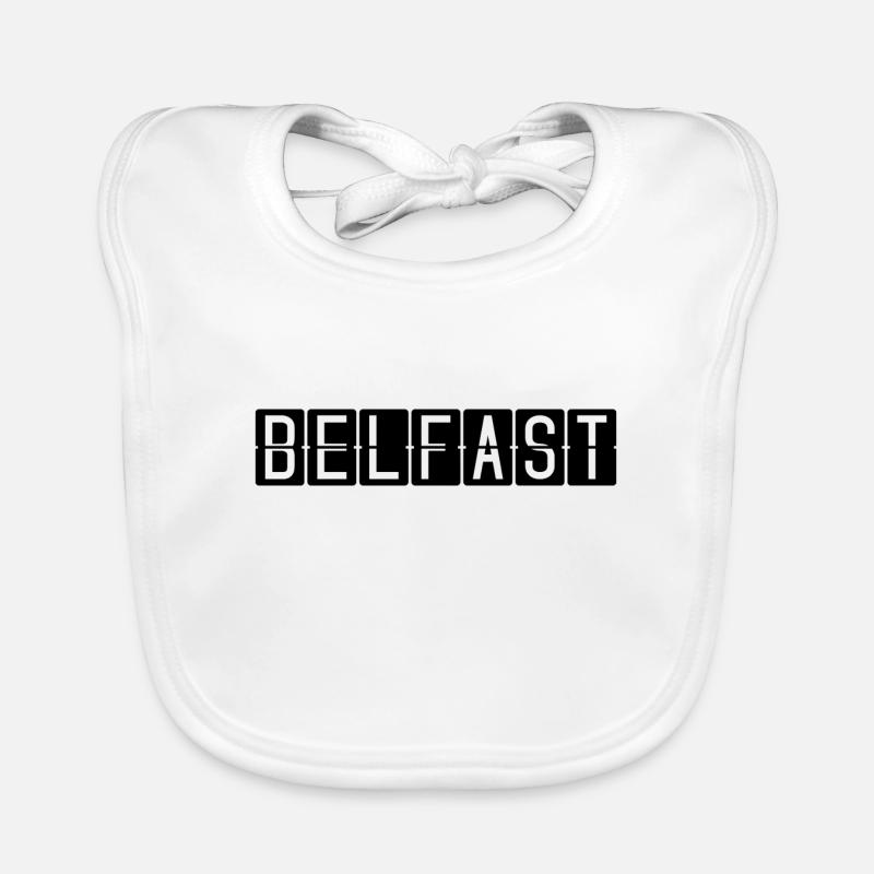 Belfast Flughafentafel - Baby Bio-Lätzchen - Weiß
