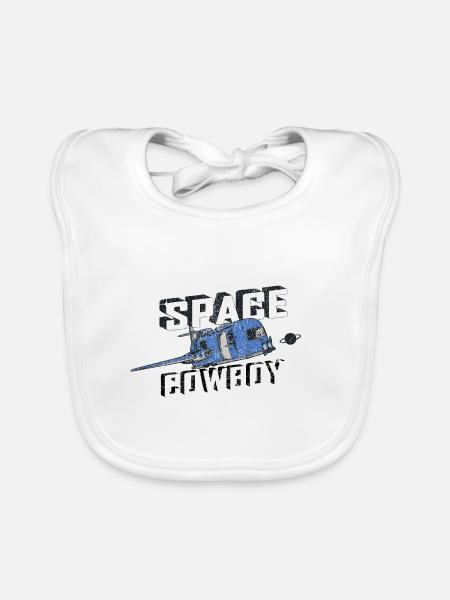 Space COWBOY - Organic Baby Bibs - white - Front