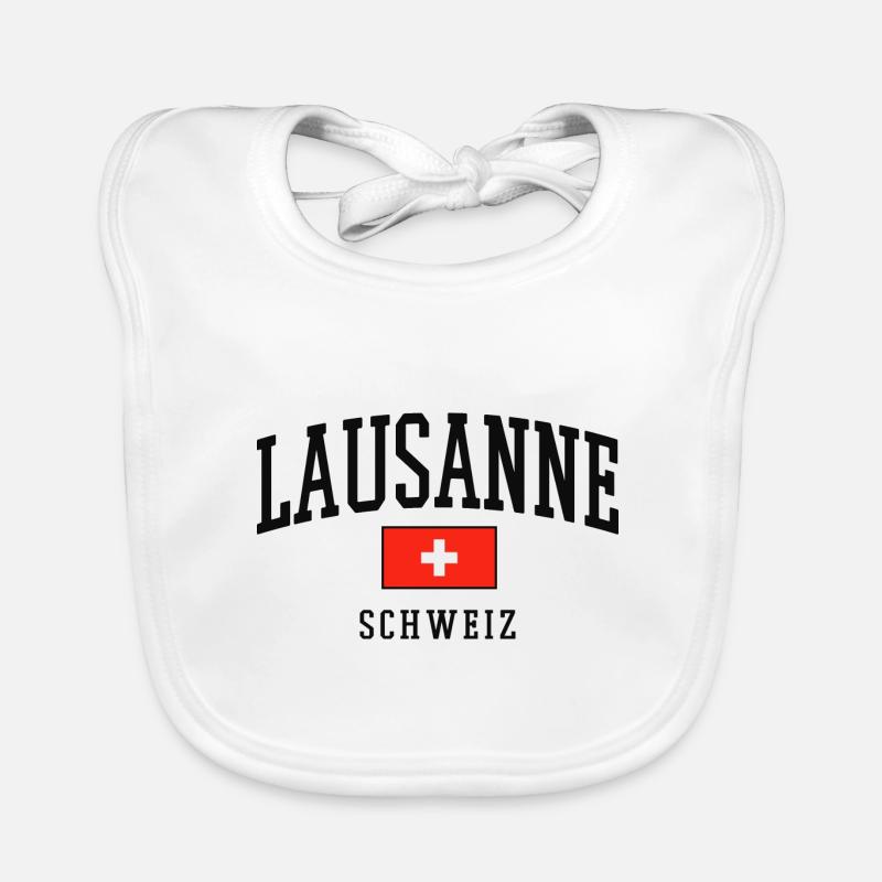 Lausanne - Bavoir bio Bébé - blanc