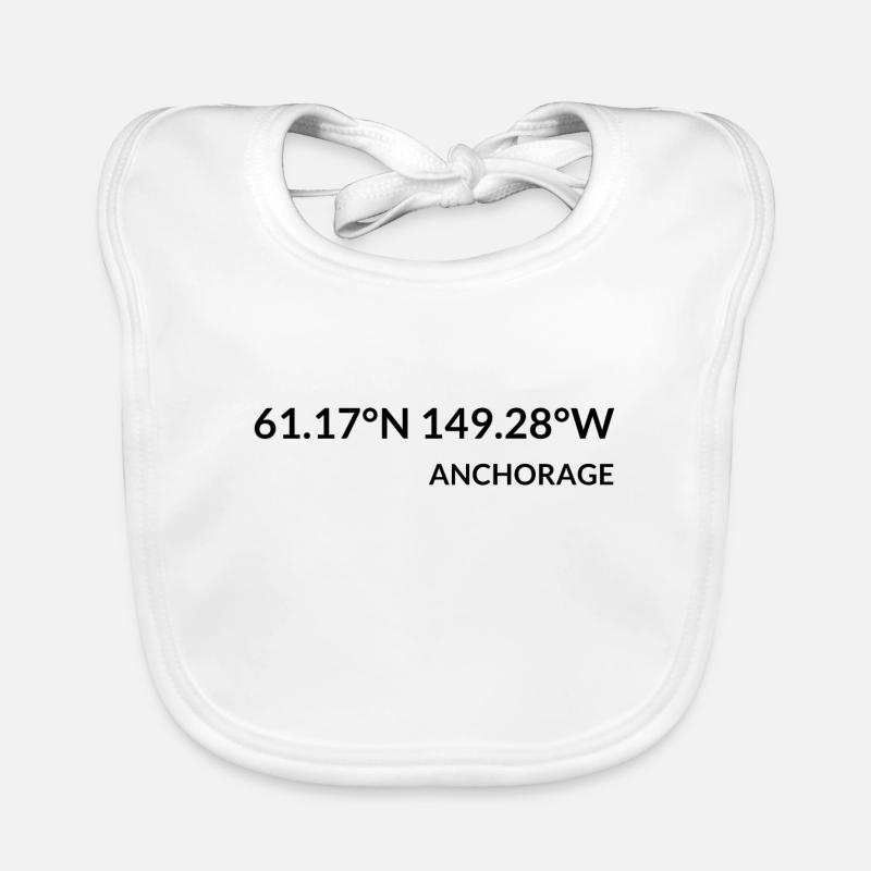 Anchorage, Alaska, USA Coordinates Organic Baby Bibs