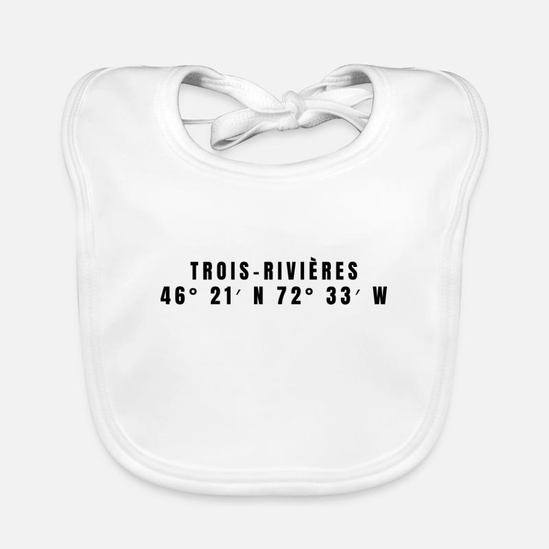 Coordonnées de Trois-Rivières, Canada - Bavoir bio Bébé - blanc
