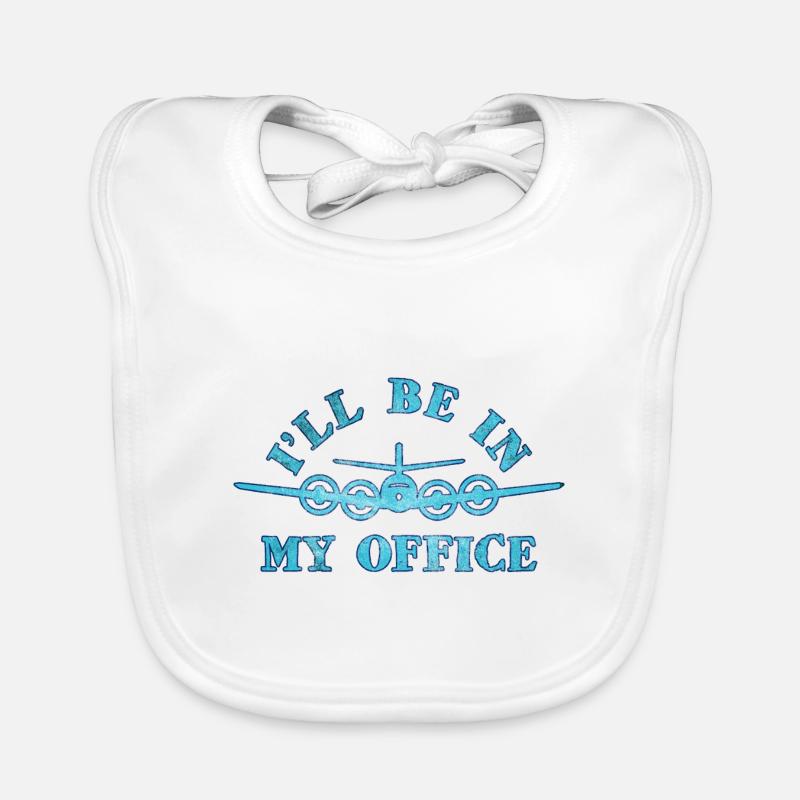 Airplane Pilot Flying Office Cockpit I Gift Organic Baby Bibs