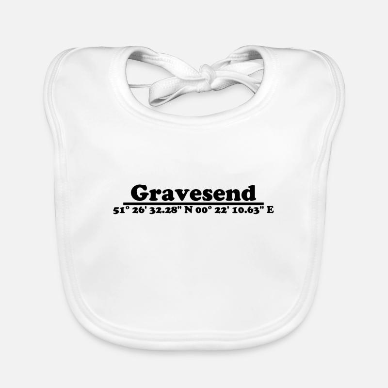 Gravesend Coordinates Organic Baby Bibs