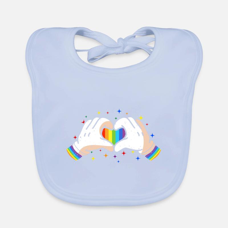 CSD LGBT Hands Shape Rainbow Heart Pride Bavoir bio Bébé