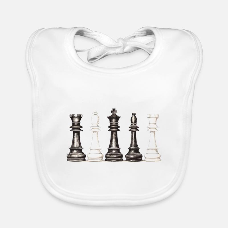Schach - Baby Bio-Lätzchen - Weiß