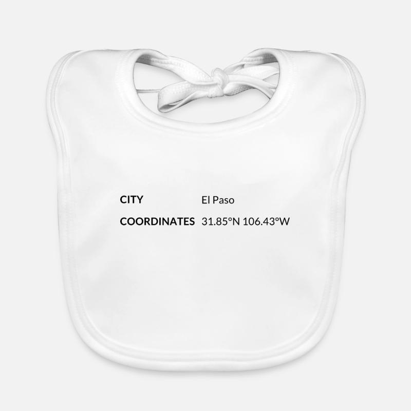 El Paso, Texas, USA Coordinates Organic Baby Bibs